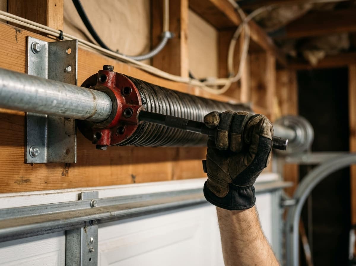 New torsion spring and winding bars ready for an Ottawa garage door spring replacement