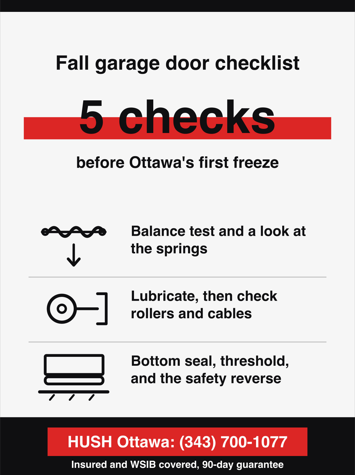 Fall garage door checklist. 5 checks, before Ottawa's first freeze.